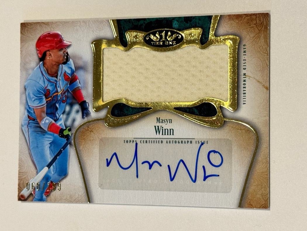 2026 Topps Tier One Masyn Winn Autographed Jumbo Relic 068/199